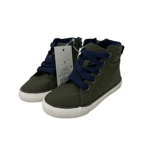 NEW Cat & Jack Cayden‎ Toddler boot sneaker Mid Top Tie Zip Olive Green Size 6